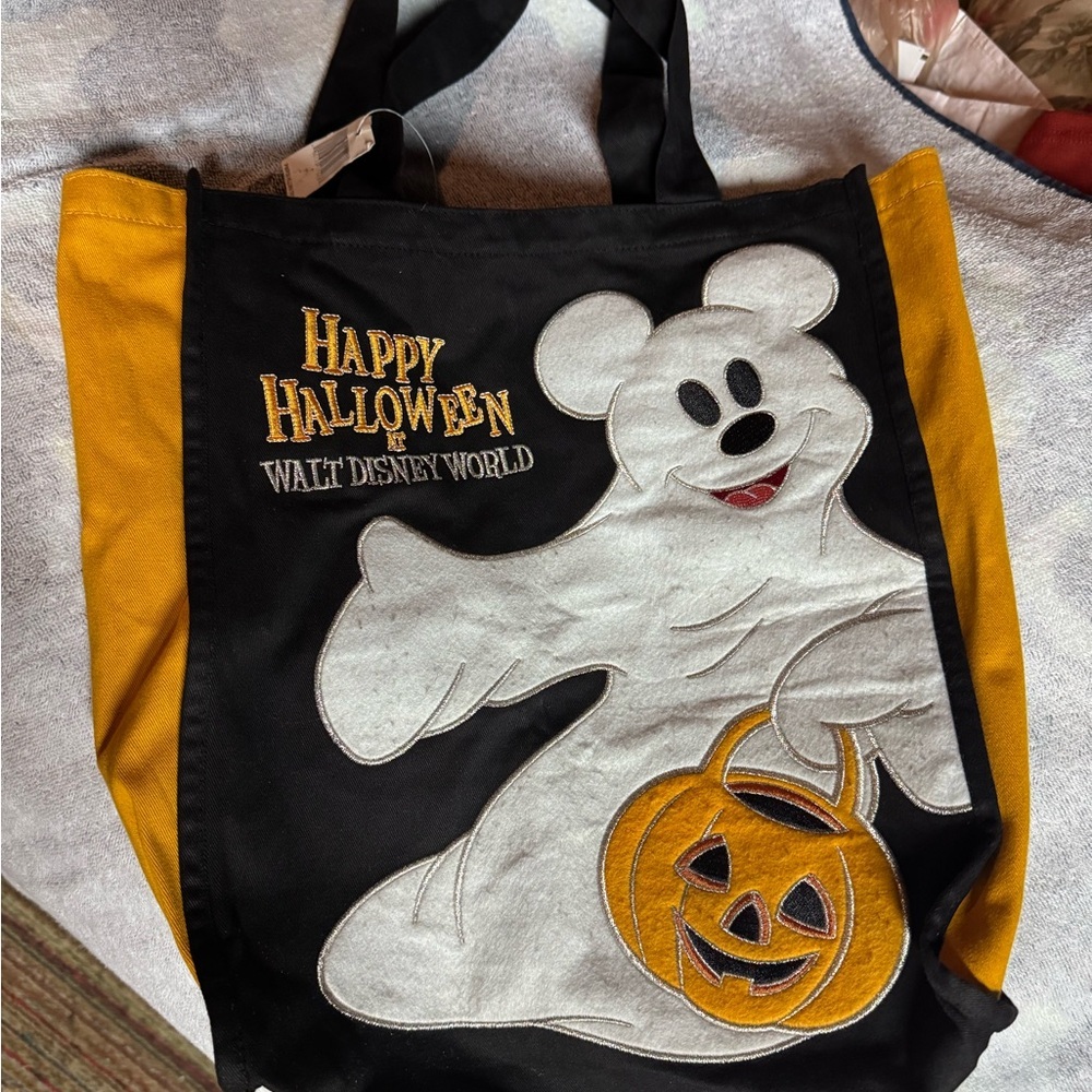 Disney Halloween Ghost Trick-or-Treat Bag -  black and orange 🎃